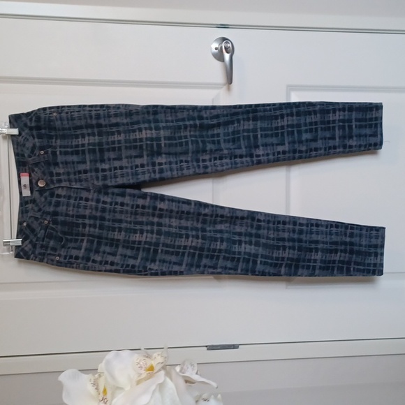 CAbi #3047 Skinny Grid Print Stretch Jeans ** Sz 8 - Picture 3 of 10